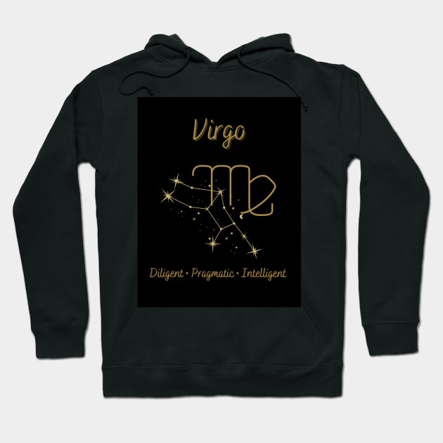 Astrology Collection - Virgo (Symbol & Constellation) Hoodie by Tanglewood Creations